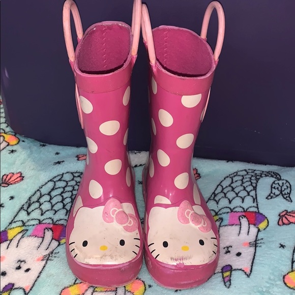 kitty rain boots
